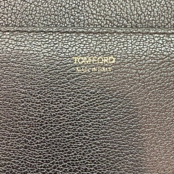 Retired  Tom Ford Jennifer Large Double Zip Shoulder Bag Black Grained Leather - Picture 10 of 16